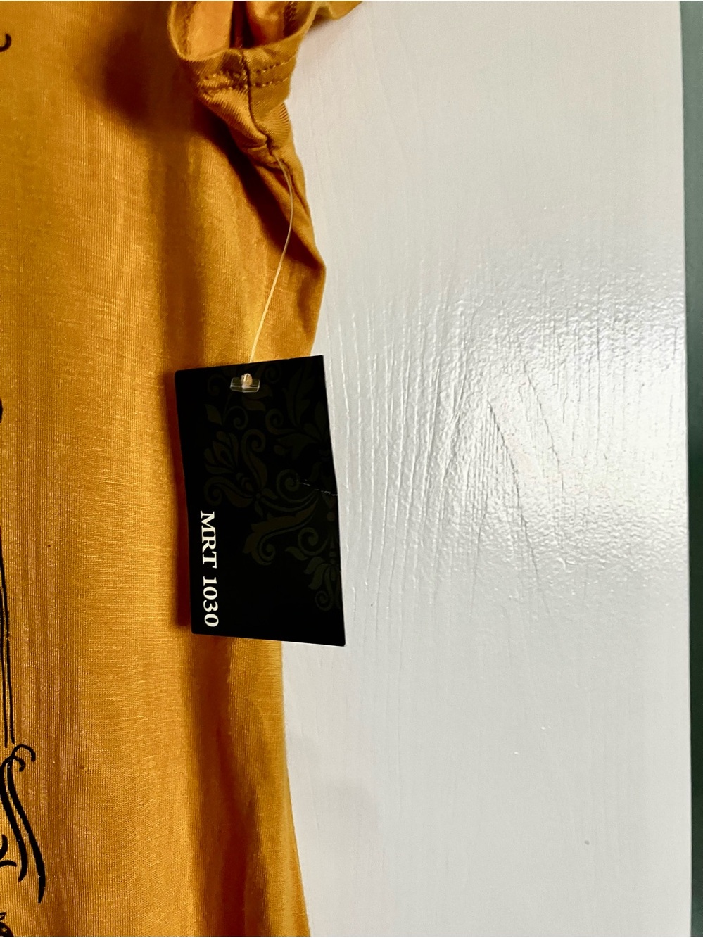 MRT 1030 Rock Graphic T-Shirt Dress XL Mustard Distressed Cutout Back Edgy - NWT - Picture 3 of 9